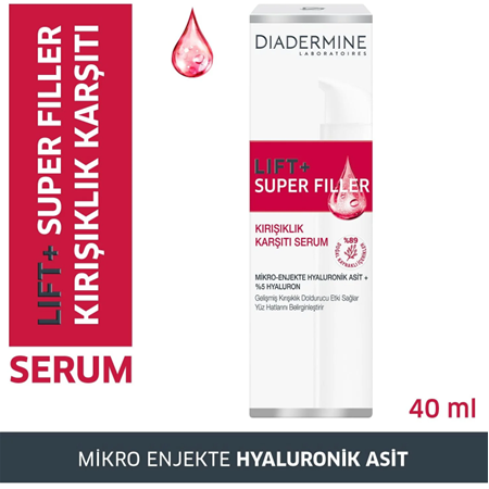 DIADERMINE LIFT+ SUPER FILLER | KIRIŞIKLIK KARŞITI SERUM 40 ML | HYALURONİK ASİT + %5 HYALURON